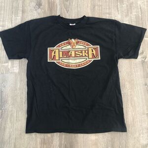 Vintage Y2K Alaska‎ Short Sleeve Black T-Shirt Tennessee River Tag Size Large